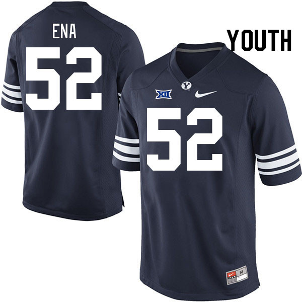 Youth #52 Justice Ena BYU Cougars College Football Jerseys Stitched Sale-Navy